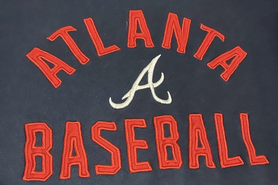 Atlanta Braves Fanatics Hoodie Sweatshirt Adult Medium M Blue Embroidered - Image 2 of 4