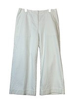 Eileen Fisher White Organic Cotton Wide Leg Crop Pants Women s Medium Lagenlook