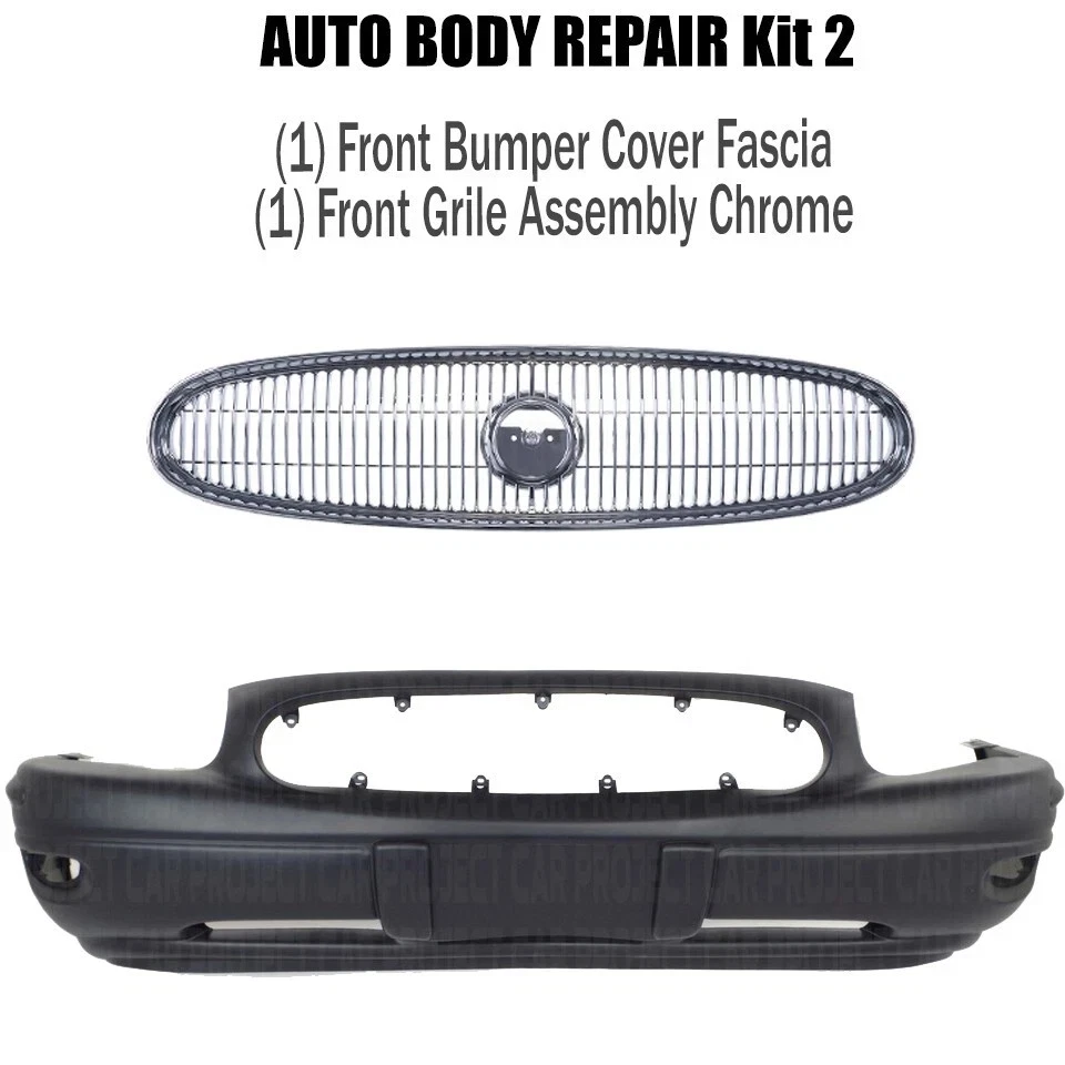 Front Bumper Cover & Grille Assembly Chrome For 2000-2005 Buick LeSabre - Изображение 2 из 4