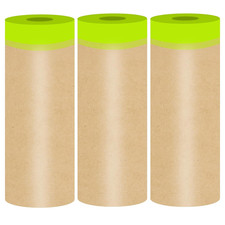 Pre-Taped Masking Paper for Painting, 18 Inch X 50 Feet Tape and Drape Painters