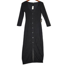 Express Midi Sweater Dress Women's Small Black Ribbed Long Sleeve Bodycon NWT