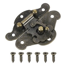 Hasp Clasp Latch Lock, 65 x 51mm Decorative Retro Toggle Latch, Bronze
