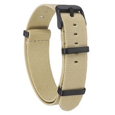 Elastic Nylon Watch Band 18mm Waterproof One Piece Watch Strap, Khaki