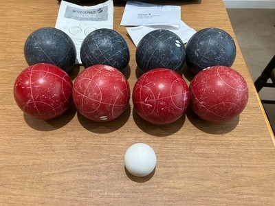 Vintage EDDIE BAUER Bocce Ball Set w/Carrying Bag & Manual NICE SHAPE