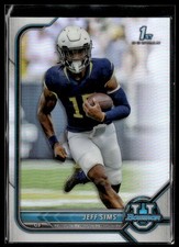 2021-22 Bowman University #44 Jeff Sims Chrome Refractors Football Card 1101E