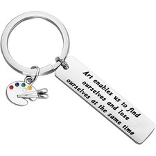 Artist Painter Teacher Gift Keychain Inspirational Palette Charm Student Tag