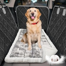 Thickened Dog Bed for Car Back Seat, Upgraded Bottom Non-Slip Fits Hard Botto...