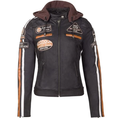 Motorradjacke Damen Mit Protektoren, Damenjacke aus Lammleder, Protektoren fü... - Bild 1 von 4
