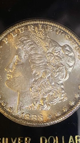 1883-CC Morgan Silver $1 Carson City Uncirculated BU Toned Rim