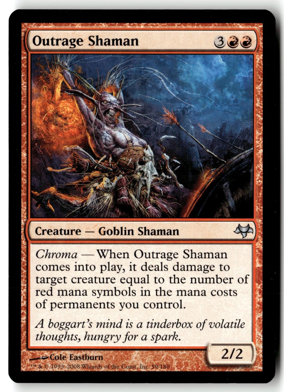 2008 MAGIC: THE GATHERING EVENTIDE OUTRAGE SHAMAN 59 UC LP +GIFT