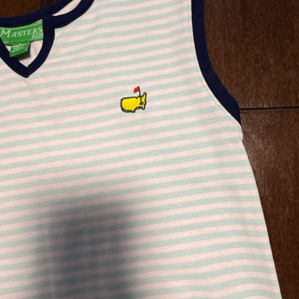 Masters golf kids dress girls size large 10/12 striped sleeveless country club p - Image 2 of 4