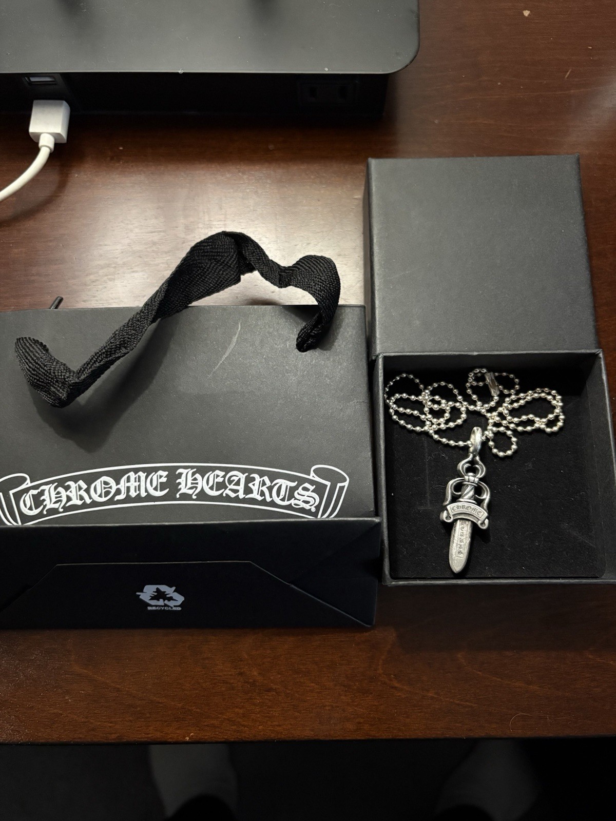 Authentic Chrome Hearts Double Dagger Pendant W B… - image 8