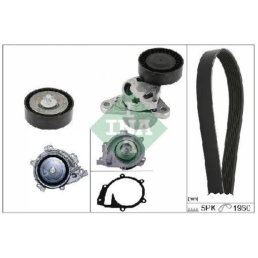 Wasserpumpe + Keilrippenriemensatz FüR Mercedes Sprinter B910 20 Bis 26 INA Neu-image