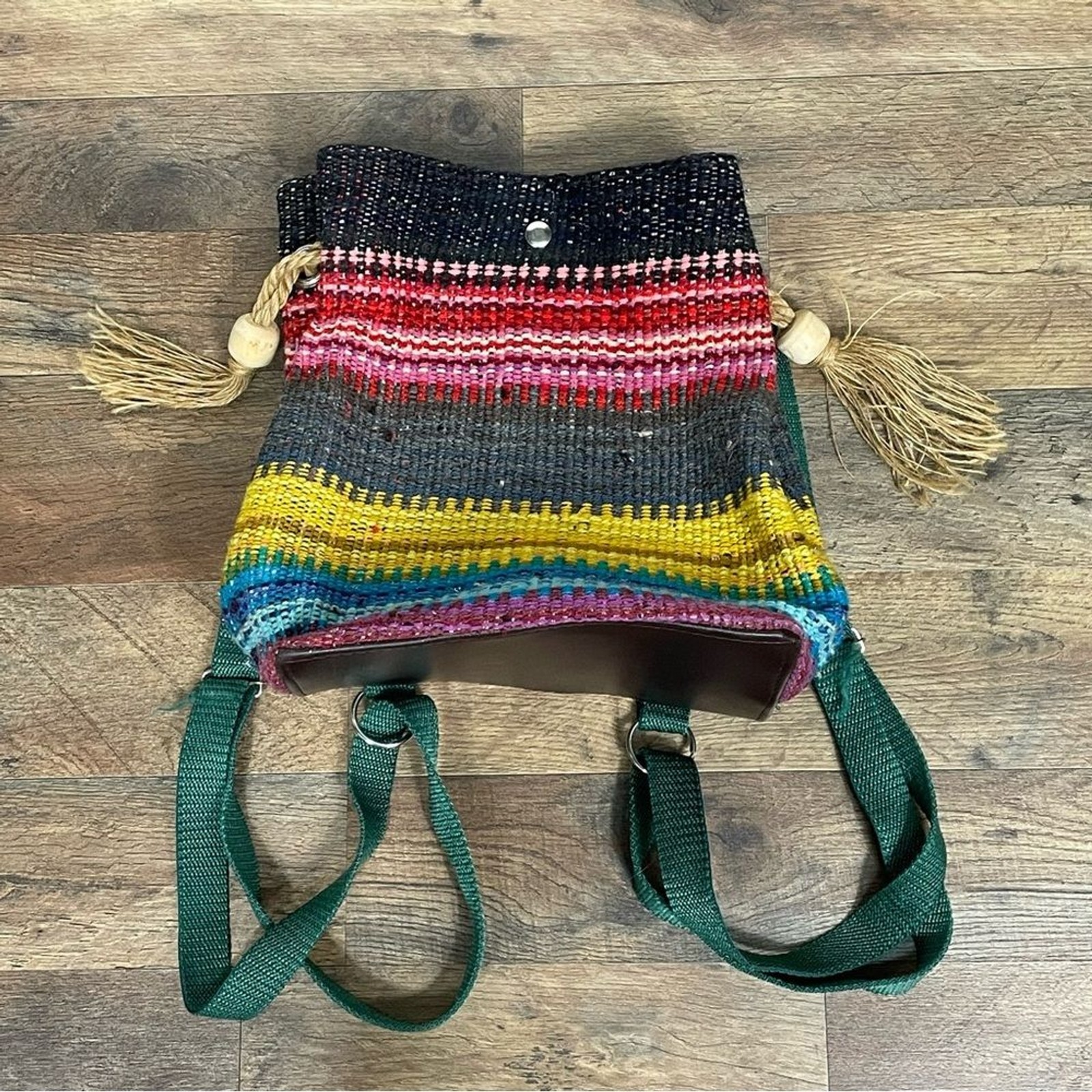 Multicolor Rainbow Backpack Purse - image 7