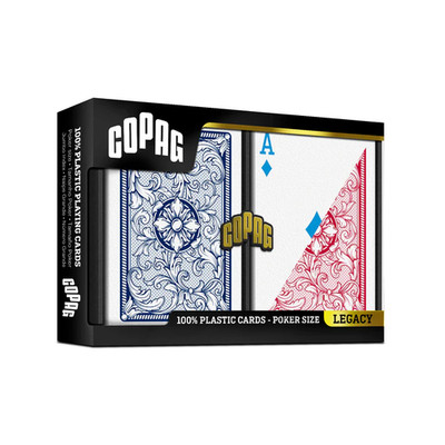 Copag Legacy 4-Color Standard Index Red/Blue Poker Size 2 Deck Setup