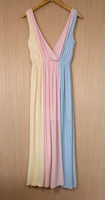 Audrey Parks + Francescas Pastel Stripe Maxi Dress Womens Size Small Boho Chic