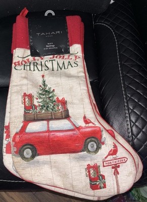 Tahari Wagon Car Pick Up Truck and Camper Christmas Stockings - Set of 4 New