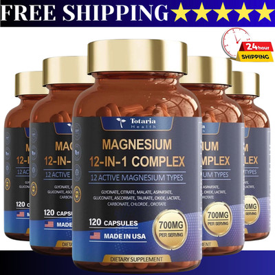 12 In 1 Magnesium Complex 700mg Dietary Supplement 120Capsules Per Bottle Pack5