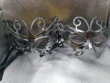 Lot of 2 Women Or Men Black VENETIAN MASQUERADE EYE Mask