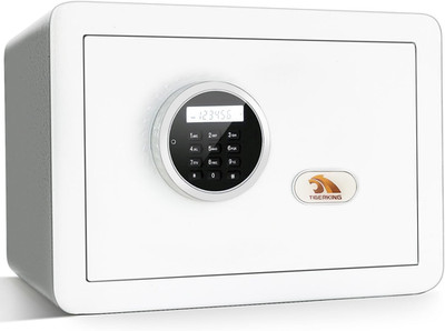 1.2 Cu Ft Small Safe Box, White Security Safe with Digital Keypad, 2-Bolt Anti-T
