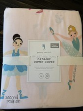 Pottery Barn Kids Ballet Positions Organic Duvet Cover Full/Queen 90"X88" Pink