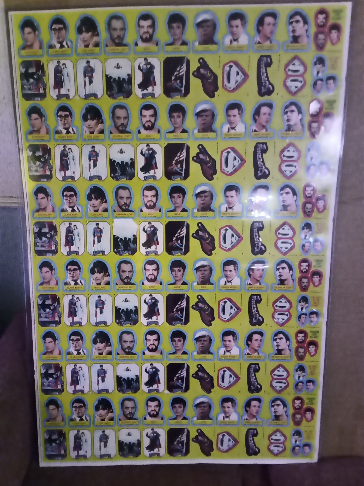 1980-81 Topps Superman 2 Uncut Sheet Of (132) Cards And Stickers