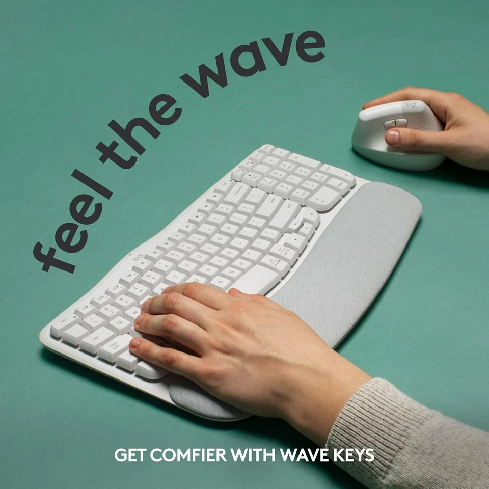 Compact Bluetooth Keyboard with Palm Rest - Wave Keys - Image 4 of 4