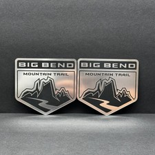 2pc Engraved Fender Big Bend Mountain Trail Car Emblem 2pc Badge Sport Racing