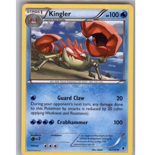 Kingler 14/119 Uncommon Phantom Forces Pokemon Moderately Played