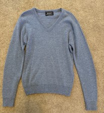 Vintage 70s 80s Jantzen V-Neck Knit Sweater Blue Size M Made in USA