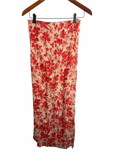 J. Crew Red Floral Lightweight Wrap Scarf 100% Wool
