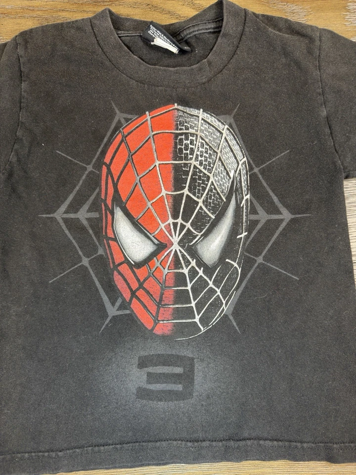 Camisa vintage 2007 Spiderman 3 Spider-Man & Venom niños negra roja Marvel talla 4 Foto 2 de 4