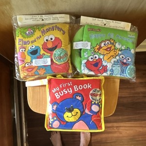 Soft Sounds Cloth Books Lot - Sesame Street Monsters, Animals, Multicolor