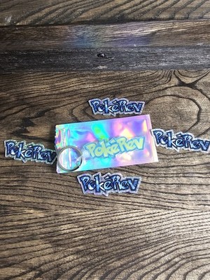 PokeRev Pack Crystal 8.0 Key Chain Rare Pull + 5 Stickers