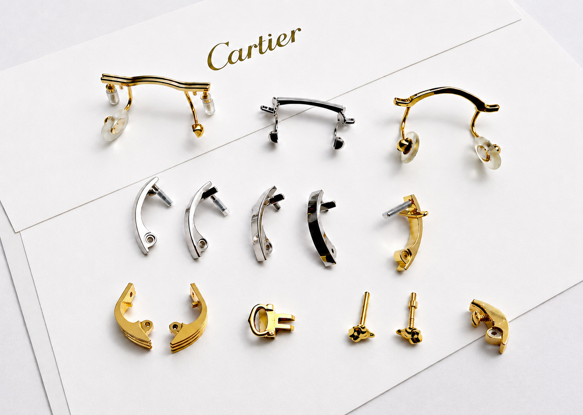Authentic Cartier Glasses Parts Rimless Nose Bridge C Décor