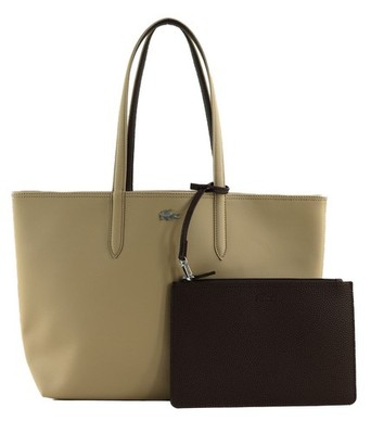 LACOSTE Anna Shopping Bag Schultertasche Viennois Puce hellbraun Neu