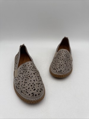 Spring Step Women's Jookin Leather Slip On Shoes Light Taupe Size 38