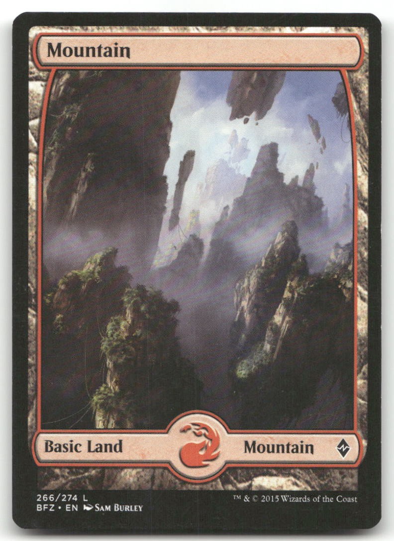 Mountain (266) - Full Art #266 (MP) Battle for Zendikar BFZ Magic MTG