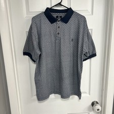 Men's Givenchy Navy Patterned Polo Shirt Size M