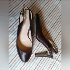 Nine West Leather Slingback Stiletto Heels 7.5 Maroon