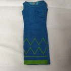 Vintage Mattel Barbie Doll Junior Designer #1620 Dress 60s Green Blue Zig Zag