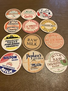 Lot of 12 Milk Bottle Caps 