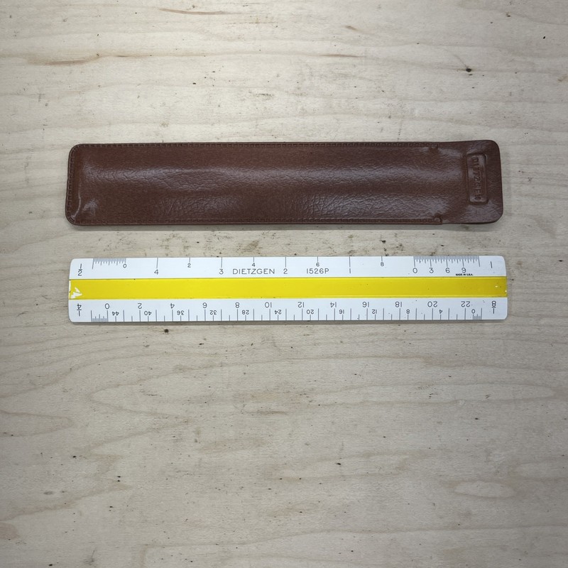 Vintage Dietzgen 1526P Ruler With Original Leather Case Engineering Drafting USA