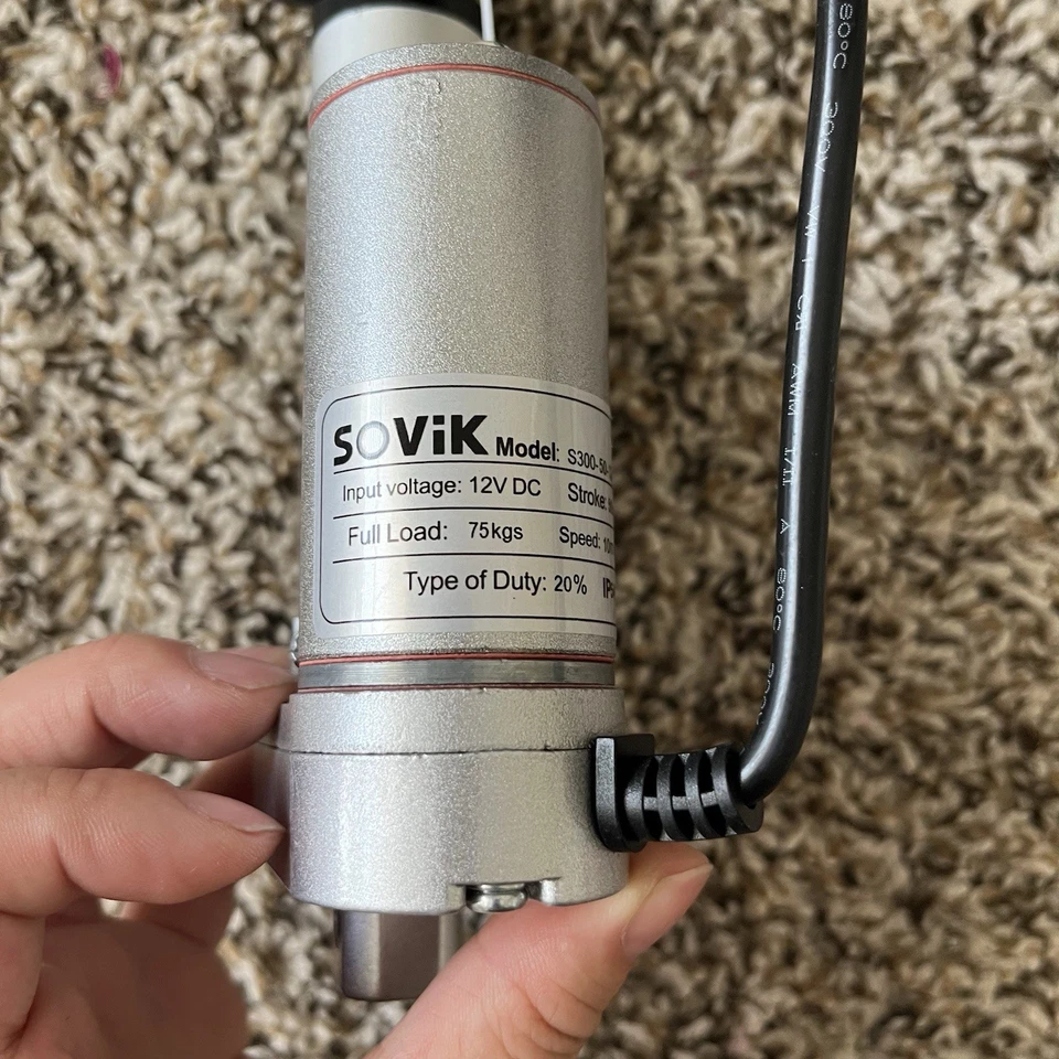 SOViK 12V DC 2 inch Stroke Linear Actuator Heavy Duty 750N 165lbs Maximum Lift - Image 3 of 4