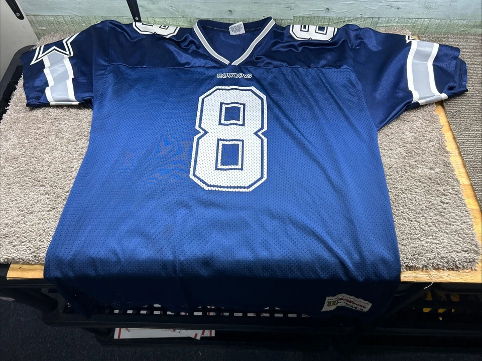 Camiseta Troy Aikman Wilson Dallas Cowboys #8 Niños XLarge NYLON JERSEY 730717 Foto 2 de 4