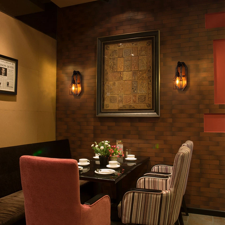 Farmhouse Wall Light Fixture Sconce Vintage Industrial Rustic Metal Wall Lamp US - Image 3 of 4