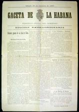 Weyler. Gaceta de La Habana. Edicion Extraordinaria Sabado 30 de Octubre de 1897
