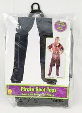 Pirate Boot Covers Shoe Tops Adult Mens Halloween Costume Leather Look Fabric