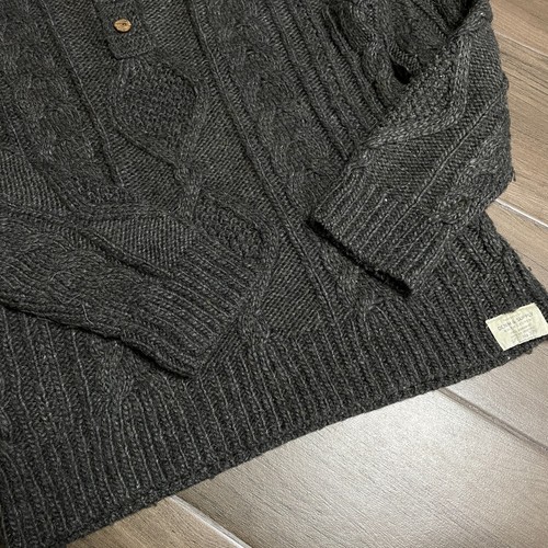 Denim & Supply Ralph Lauren Cable Knit Shawl Collar Wool Blend Sweater Size M - Picture 5 of 9