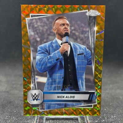 Nick Aldis 2025 Topps Chrome WWE Gold Geometric Refractor /50 #150